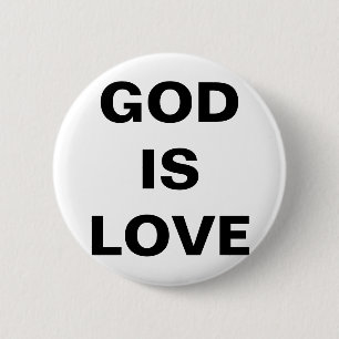 God is liefde ronde button 5,7 cm