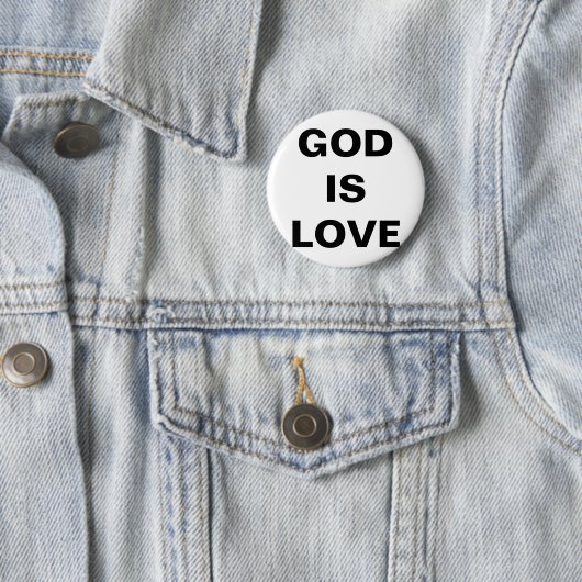 God is liefde ronde button 5,7 cm (In situ)