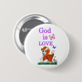 God is liefde ronde button 5,7 cm (Voorkant /achterkant)