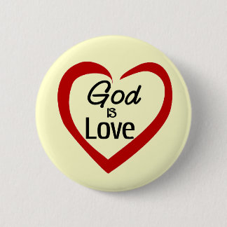 God is liefde ronde button 5,7 cm
