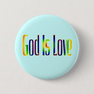 God is liefde ronde button 5,7 cm