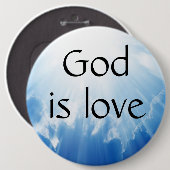 God is liefde ronde button 6,0 cm (Voorkant /achterkant)