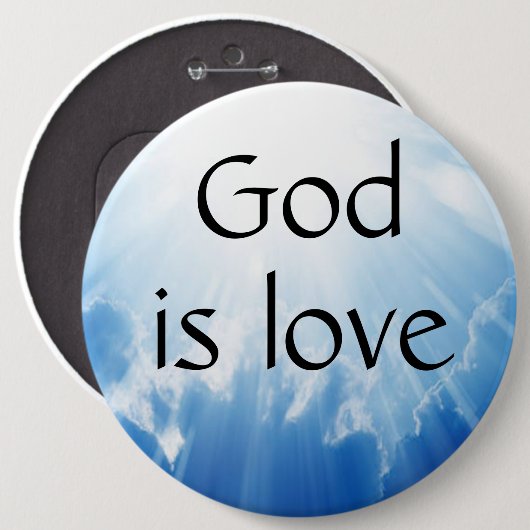 God is liefde ronde button 6,0 cm (Voorkant /achterkant)
