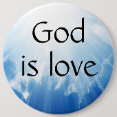 God is liefde ronde button 6,0 cm (Voorkant)