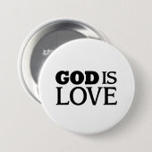 God is liefde ronde button 7,6 cm (Voorkant /achterkant)