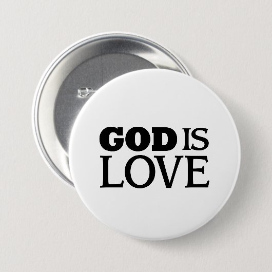 God is liefde ronde button 7,6 cm (Voorkant /achterkant)
