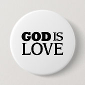 God is liefde ronde button 7,6 cm (Voorkant)