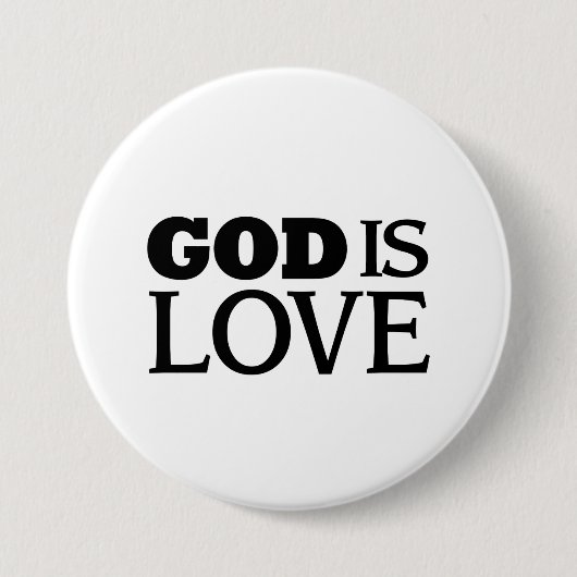 God is liefde ronde button 7,6 cm (Voorkant)