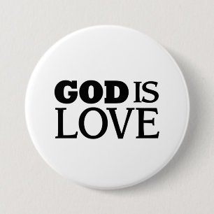 God is liefde ronde button 7,6 cm