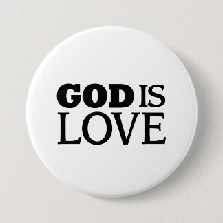 God is liefde ronde button 7,6 cm