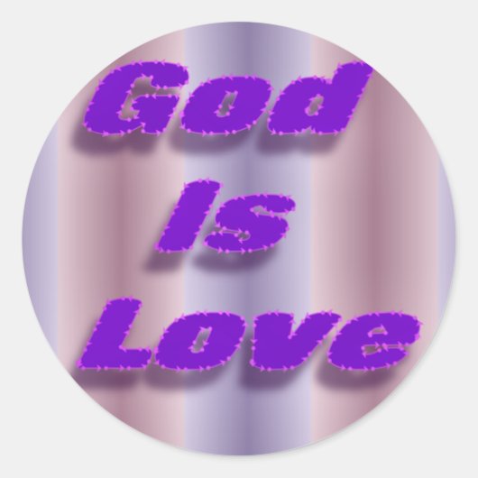 God is liefde ronde sticker (Voorkant)