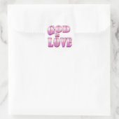 god is liefde ronde sticker (Tas)