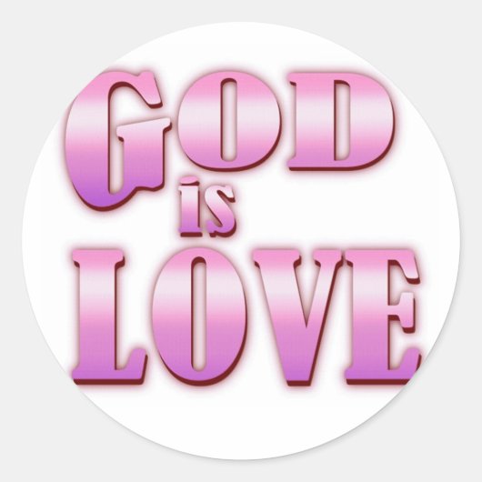 god is liefde ronde sticker (Voorkant)