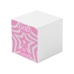 "God Is Liefde" Roze Ster Gepersonaliseerde Bureau Kubus
