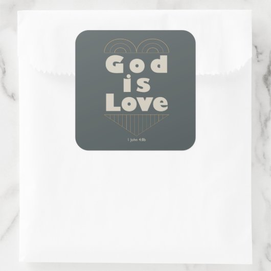 God is Liefde Sticker (Tas)