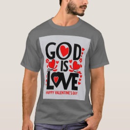 God is liefde Valentijnsdag T-shirt