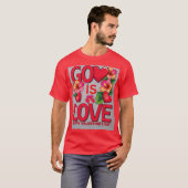 God is liefde Valentijnsdag T-shirt (Voorkant volledig)