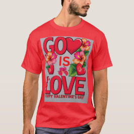 God is liefde Valentijnsdag T-shirt
