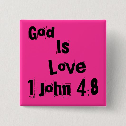 God is liefde vierkante button 5,1 cm (Voorkant)