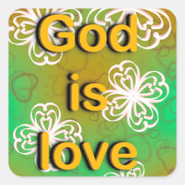 God is liefde vierkante sticker