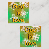 God is liefde vierkante visitekaartje (Voorkant / Achterkant)