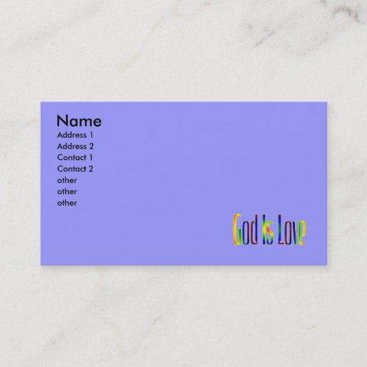 God is liefde visitekaartje (Voorkant)
