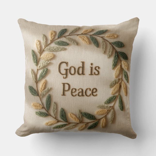 God is Liefde & Vrede Kussen – Christelijke Huisde (Voorkant)