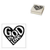 God is liefde zoals Jezus citeert God kunst liefde Rubberstempel (Gestempeld)