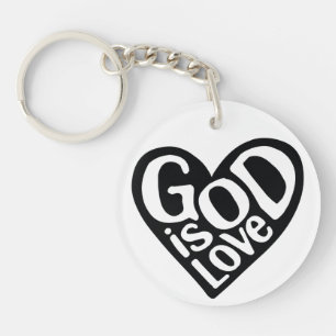God is liefde zoals Jezus citeert God kunst liefde Sleutelhanger