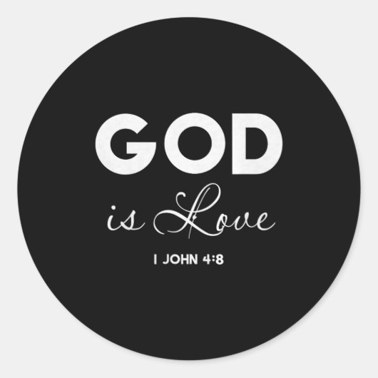 God Is Love 1 John 4_8 Bible Verse Christian Scrip Ronde Sticker (Voorkant)
