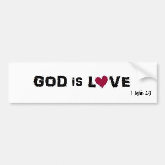 GOD IS LOVE, 1 John 4:8 Bumpersticker (Voorkant)