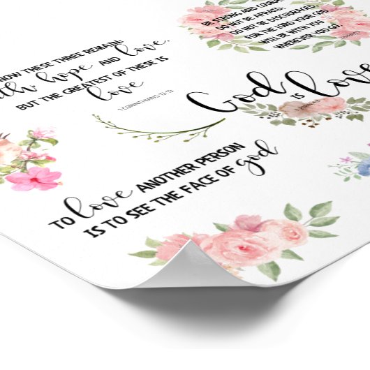 God is Love Bible Verse Inspirational Phrases Poster (Hoek)