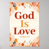 God Is Love Boho Christelijke muurschildering Poster (Voorkant)