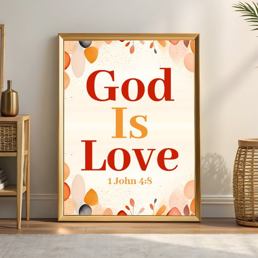God Is Love Boho Christelijke muurschildering Poster