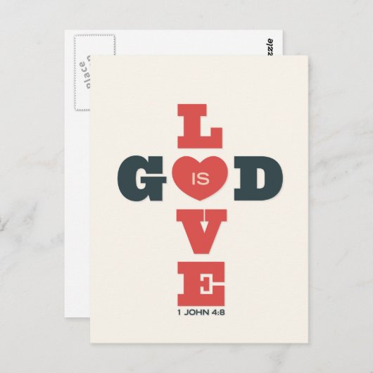 God is Love Briefkaart (Voorkant / Achterkant)