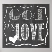 God is Love Chalk Board Poster (Voorkant)
