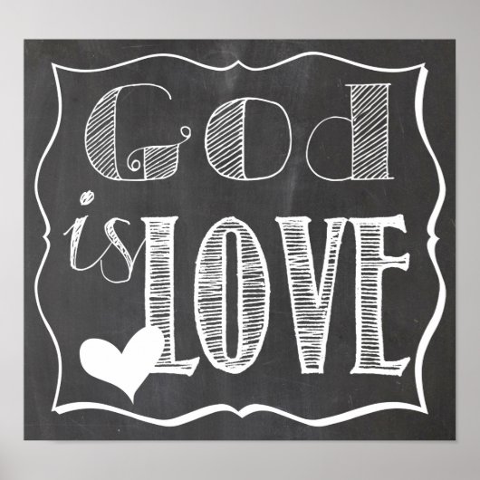 God is Love Chalk Board Poster (Voorkant)