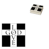 God IS Love Christelijk Cross Rubberstempel (Gestempeld)
