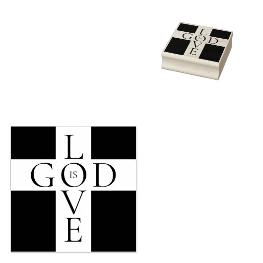 God IS Love Christelijk Cross Rubberstempel (Gestempeld)