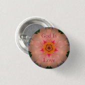 God is Love Floral Button (Voorkant /achterkant)