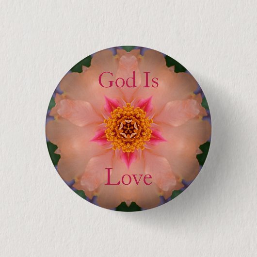 God is Love Floral Button (Voorkant)