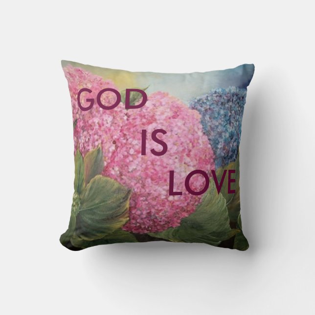 GOD IS LOVE Hydrangekussens Kussen (Voorkant)