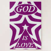 "God Is Love" Mystical Deep Purple (1 John 4:16)  Legpuzzel (Verticaal)