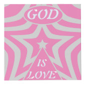 "God Is Love" Pastel Pink Star Personalized Desk  Kubus (Voorkant)