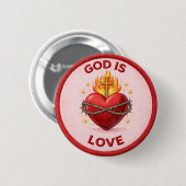 God Is Love Ronde Button 5,7 Cm (Voorkant /achterkant)