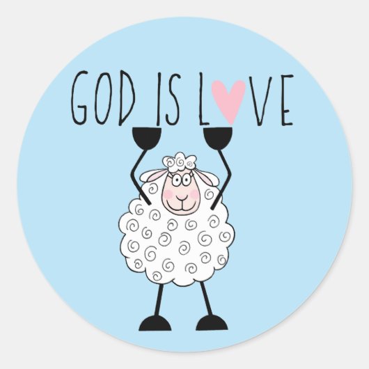 “God is Love” Ronde Sticker (Voorkant)