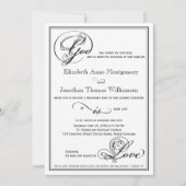 God is Love Royal Script Wedding Invitation Kaart (Voorkant)