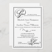God is Love Royal Script Wedding Invitation Kaart (Voorkant / Achterkant)