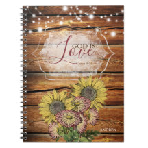 God is Love Rustic Sunflower Persoonlijk