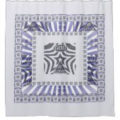 God Is Love Star Blue Geometric Frame Serenity   Douchegordijn (Voorkant)